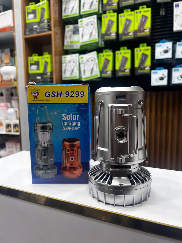 چراغ کمپینگ و پنکه شارژی خورشیدی GSH-929