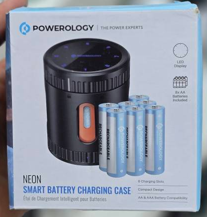 باتری و کیس شارژ باطری پاورولوژی مدل POWEROLOGY PWAD04BK