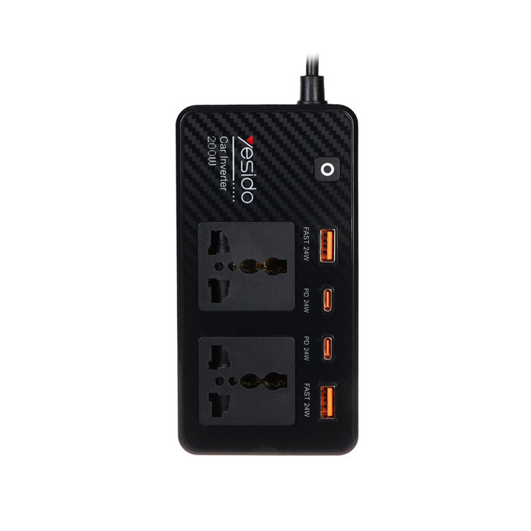 اینورتر خودرو Yesido مدل VC07 200W - مشکی