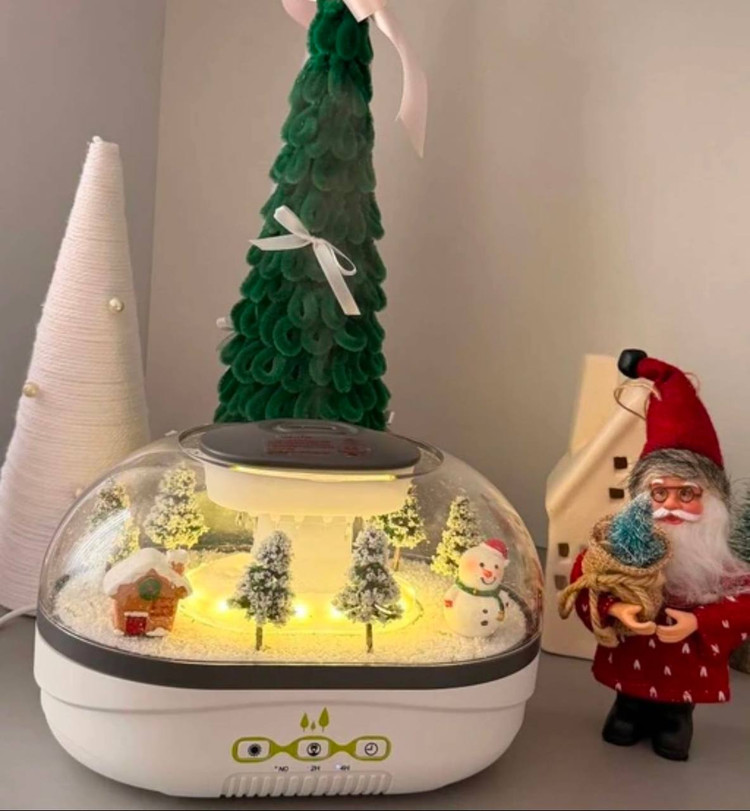 دستگاه بخور سرد و دیفیوزر معطرکننده (Raindrop Aroma Diffuser) با طرح مینیاتوری زمستانی 🏠☃️