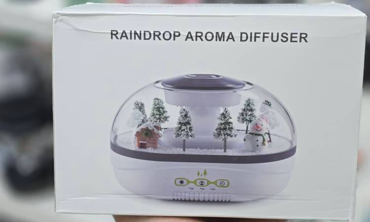 دستگاه بخور سرد و دیفیوزر معطرکننده (Raindrop Aroma Diffuser) با طرح مینیاتوری زمستانی 🏠☃️