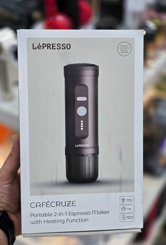 اسپرسوساز شارژی LePRESSO مدل LPCFFPCM0095 قابلیت گرم کردن آب