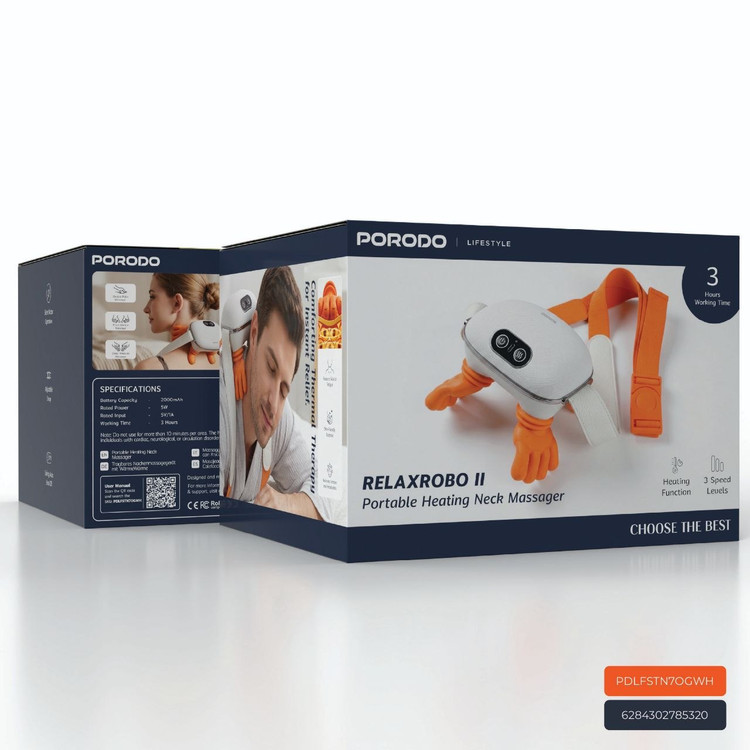 💆♀️ ماساژور طرح دست شارژی گردن و شانه Porodo Lifestyle مدل RELAXROBO II