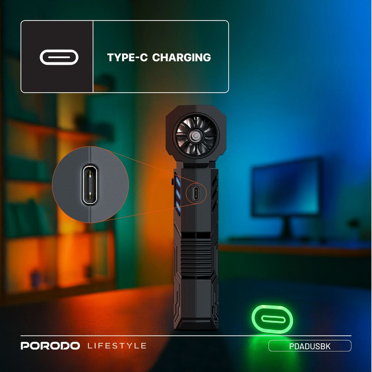 جت فن شارژی و قابل حمل Porodo TurboBlast مدل PDADUS 