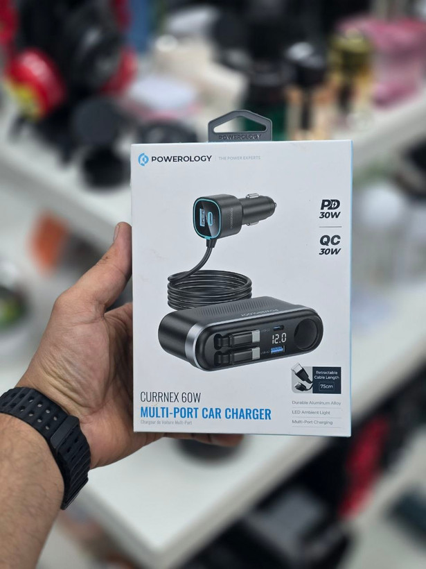 شارژر فندکی و توسعهدهنده multi-port برند Powerology (مدل PCCSR19)